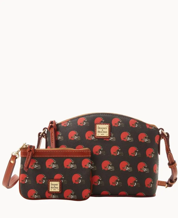Dooney and Bourke NFL Browns Suki Crossbody Med Wristlet Browns WomenMen Crossbodies Dooney and Bourke NFL Browns Suki Crossbody Med Wristlet Browns WomenMen Crossbodies
