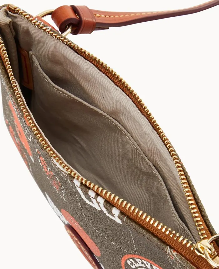 Dooney and Bourke NFL Browns Top Zip Crossbody Browns WomenMen Crossbodies