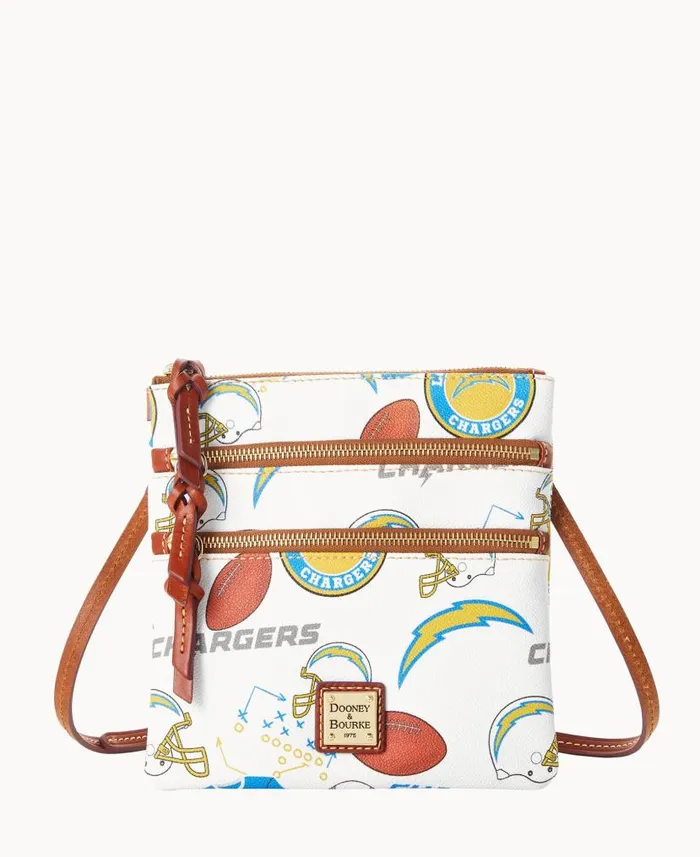 Dooney and Bourke NFL Chargers N S Triple Zip Crossbody Chargers WomenMen Crossbodies Dooney and Bourke NFL Chargers N S Triple Zip Crossbody Chargers WomenMen Crossbodies