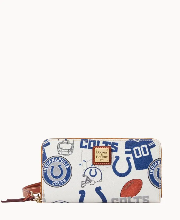 Dooney and Bourke NFL Colts Large Zip Around Wristlet Colts WomenMen Wallets