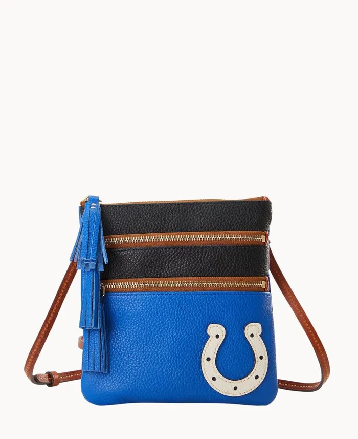 Dooney and Bourke NFL Colts Triple Zip Crossbody Colts WomenMen Crossbodies