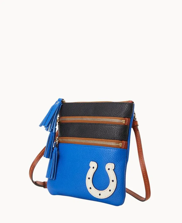 Dooney and Bourke NFL Colts Triple Zip Crossbody Colts WomenMen Crossbodies
