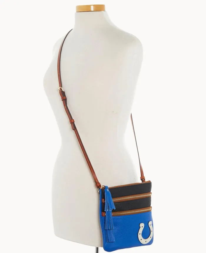Dooney and Bourke NFL Colts Triple Zip Crossbody Colts WomenMen Crossbodies