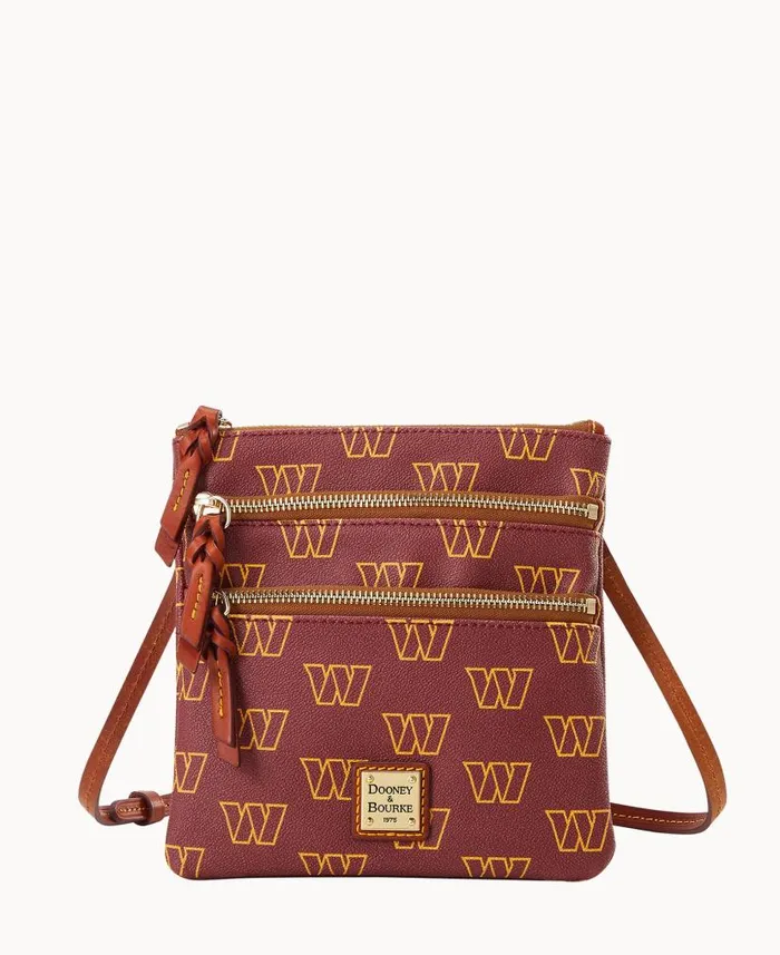 Dooney and Bourke NFL Commanders N S Triple Zip Crossbody Commanders WomenMen Crossbodies