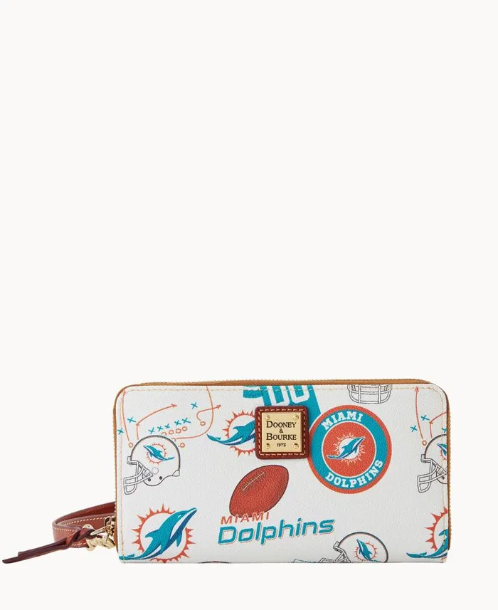 Dooney and Bourke NFL Dolphins Large Zip Around Wristlet Dolphins WomenMen Wallets Dooney and Bourke NFL Dolphins Large Zip Around Wristlet Dolphins WomenMen Wallets