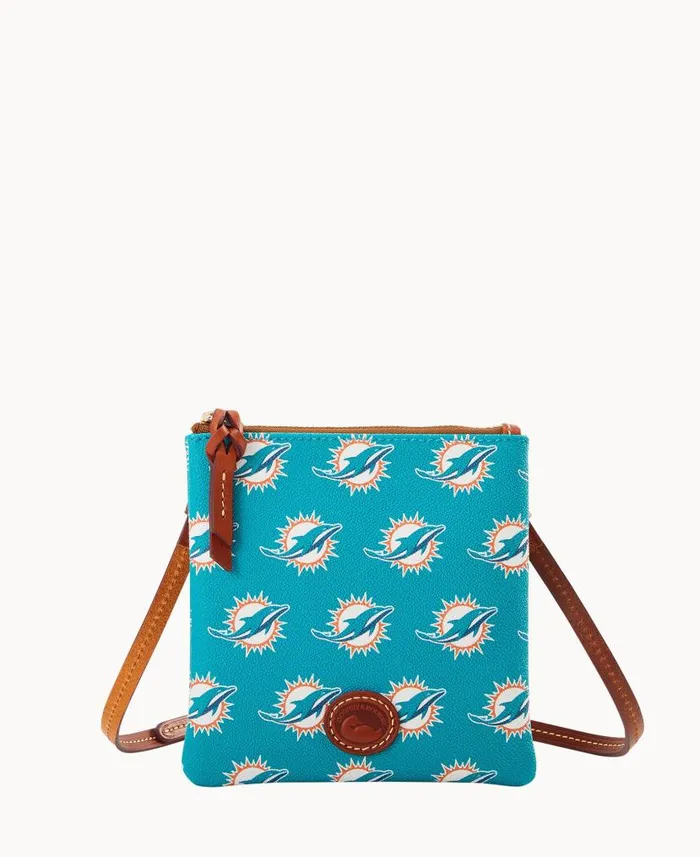 Dooney and Bourke NFL Dolphins Small North South Top Zip Crossbody Dolphins WomenMen Crossbodies Dooney and Bourke NFL Dolphins Small North South Top Zip Crossbody Dolphins WomenMen Crossbodies