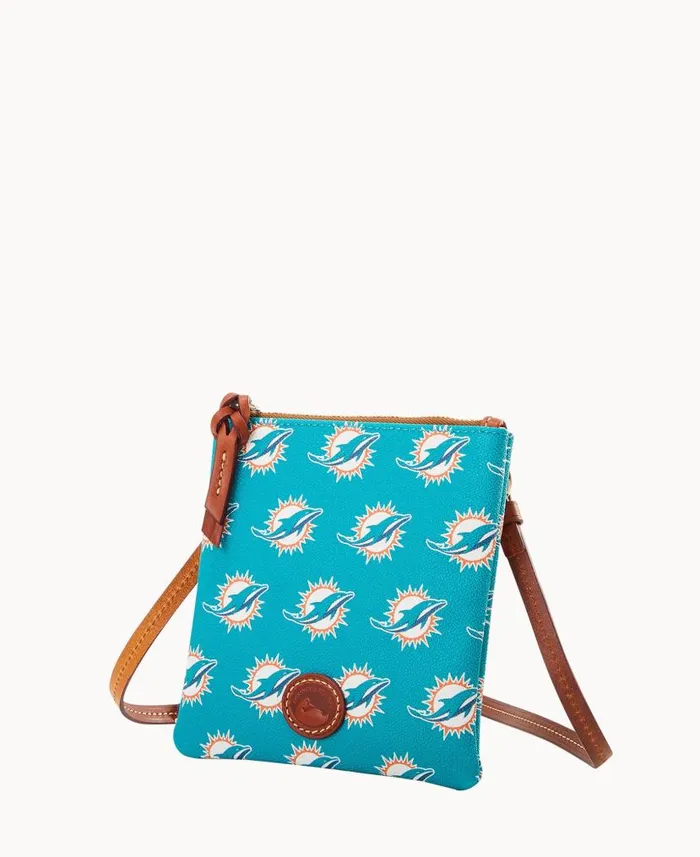 Dooney and Bourke NFL Dolphins Small North South Top Zip Crossbody Dolphins WomenMen Crossbodies Dooney and Bourke NFL Dolphins Small North South Top Zip Crossbody Dolphins WomenMen Crossbodies