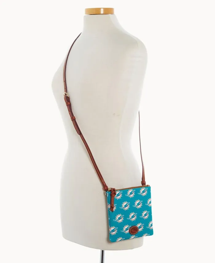 Dooney and Bourke NFL Dolphins Small North South Top Zip Crossbody Dolphins WomenMen Crossbodies Dooney and Bourke NFL Dolphins Small North South Top Zip Crossbody Dolphins WomenMen Crossbodies