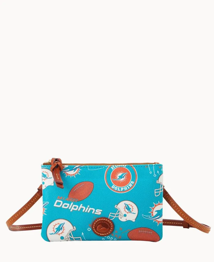 Dooney and Bourke NFL Dolphins Top Zip Crossbody Dolphins WomenMen Crossbodies Dooney and Bourke NFL Dolphins Top Zip Crossbody Dolphins WomenMen Crossbodies