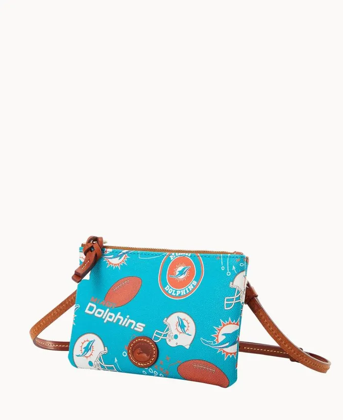 Dooney and Bourke NFL Dolphins Top Zip Crossbody Dolphins WomenMen Crossbodies Dooney and Bourke NFL Dolphins Top Zip Crossbody Dolphins WomenMen Crossbodies