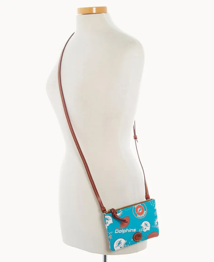 Dooney and Bourke NFL Dolphins Top Zip Crossbody Dolphins WomenMen Crossbodies Dooney and Bourke NFL Dolphins Top Zip Crossbody Dolphins WomenMen Crossbodies