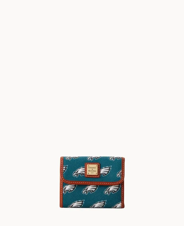 Dooney and Bourke NFL Eagles Flap Credit Card Wallet Eagles WomenMen Wallets