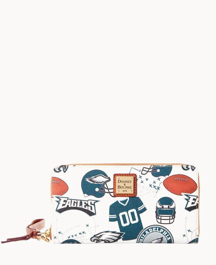 Dooney and Bourke NFL Eagles Large Zip Around Wristlet Eagles WomenMen Wallets Dooney and Bourke NFL Eagles Large Zip Around Wristlet Eagles WomenMen Wallets