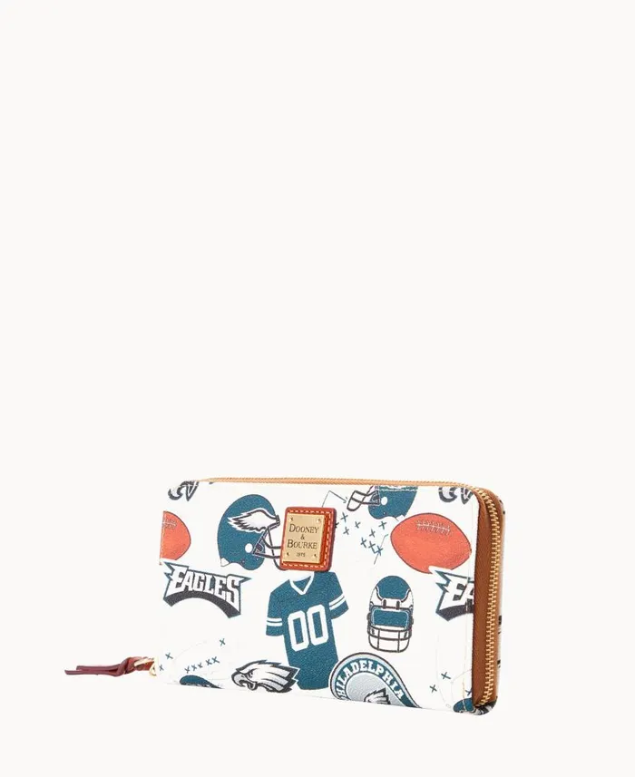 Dooney and Bourke NFL Eagles Large Zip Around Wristlet Eagles WomenMen Wallets Dooney and Bourke NFL Eagles Large Zip Around Wristlet Eagles WomenMen Wallets