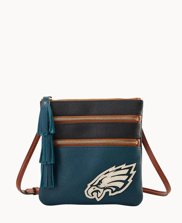 Dooney and Bourke NFL Eagles Triple Zip Crossbody Eagles WomenMen Crossbodies Dooney and Bourke NFL Eagles Triple Zip Crossbody Eagles WomenMen Crossbodies