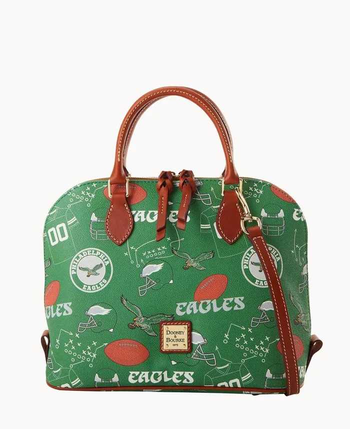 Dooney and Bourke NFL Eagles Zip Zip Satchel Eagles WomenMen Satchels