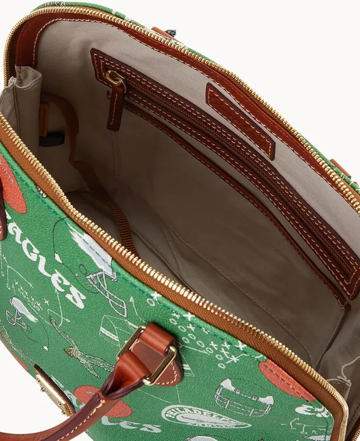 Dooney and Bourke NFL Eagles Zip Zip Satchel Eagles WomenMen Satchels