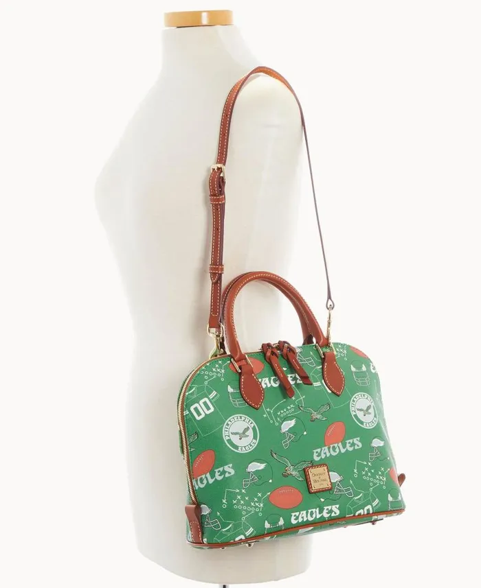 Dooney and Bourke NFL Eagles Zip Zip Satchel Eagles WomenMen Satchels