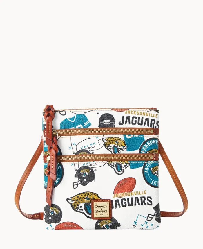 Dooney and Bourke NFL Jaguars N S Triple Zip Crossbody Jaguars WomenMen Crossbodies Dooney and Bourke NFL Jaguars N S Triple Zip Crossbody Jaguars WomenMen Crossbodies