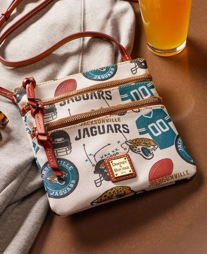 Dooney and Bourke NFL Jaguars N S Triple Zip Crossbody Jaguars WomenMen Crossbodies Dooney and Bourke NFL Jaguars N S Triple Zip Crossbody Jaguars WomenMen Crossbodies