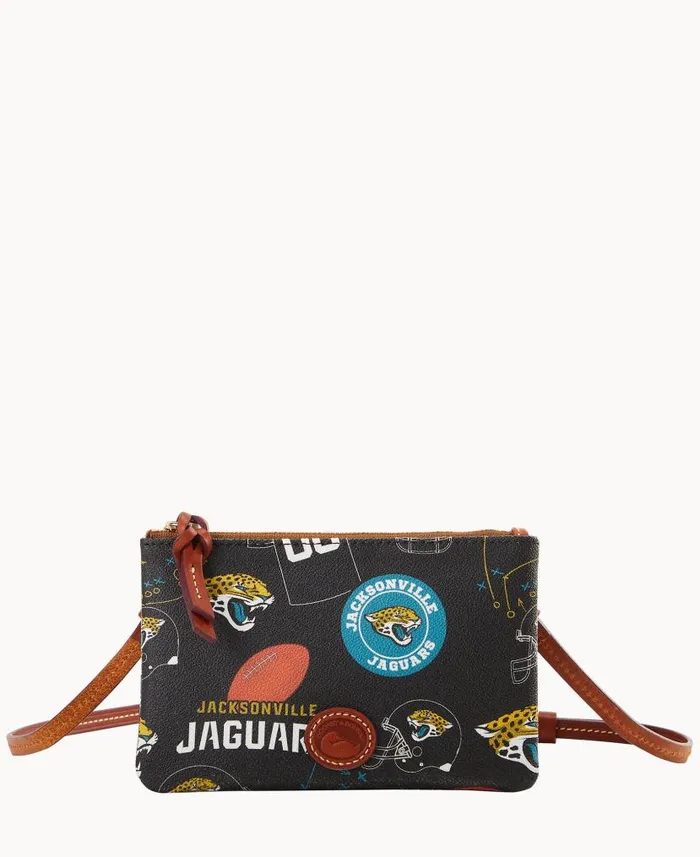 Dooney and Bourke NFL Jaguars Top Zip Crossbody Jaguars WomenMen Crossbodies