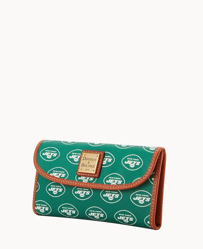 Dooney and Bourke NFL Jets Continental Clutch Jets WomenMen Wallets