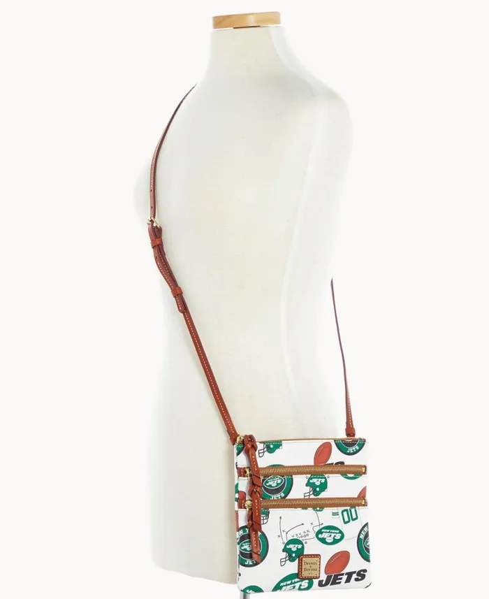 Dooney and Bourke NFL Jets N S Triple Zip Crossbody Jets WomenMen Crossbodies Dooney and Bourke NFL Jets N S Triple Zip Crossbody Jets WomenMen Crossbodies