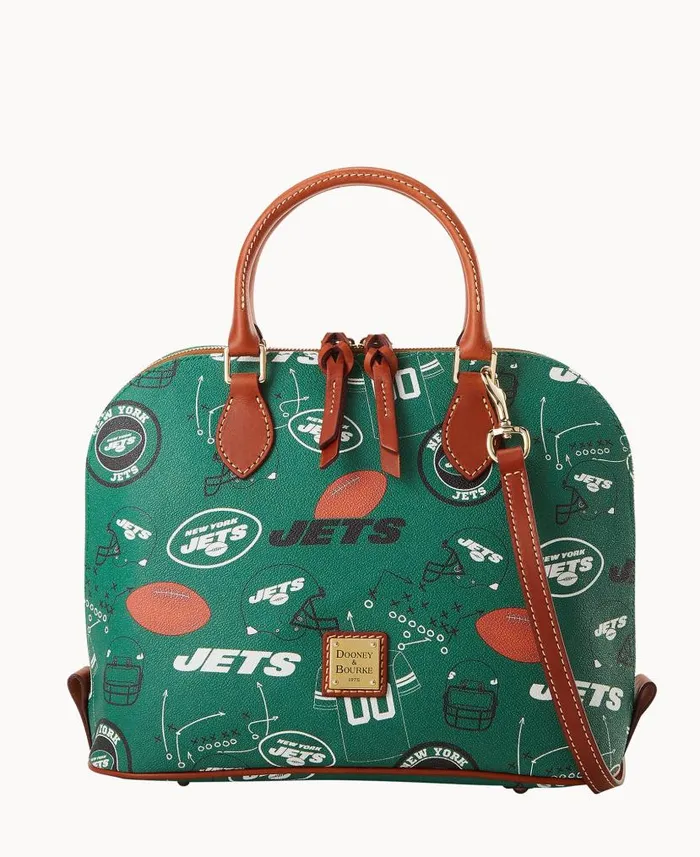 Dooney and Bourke NFL Jets Zip Zip Satchel Jets WomenMen Satchels