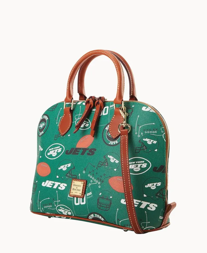 Dooney and Bourke NFL Jets Zip Zip Satchel Jets WomenMen Satchels