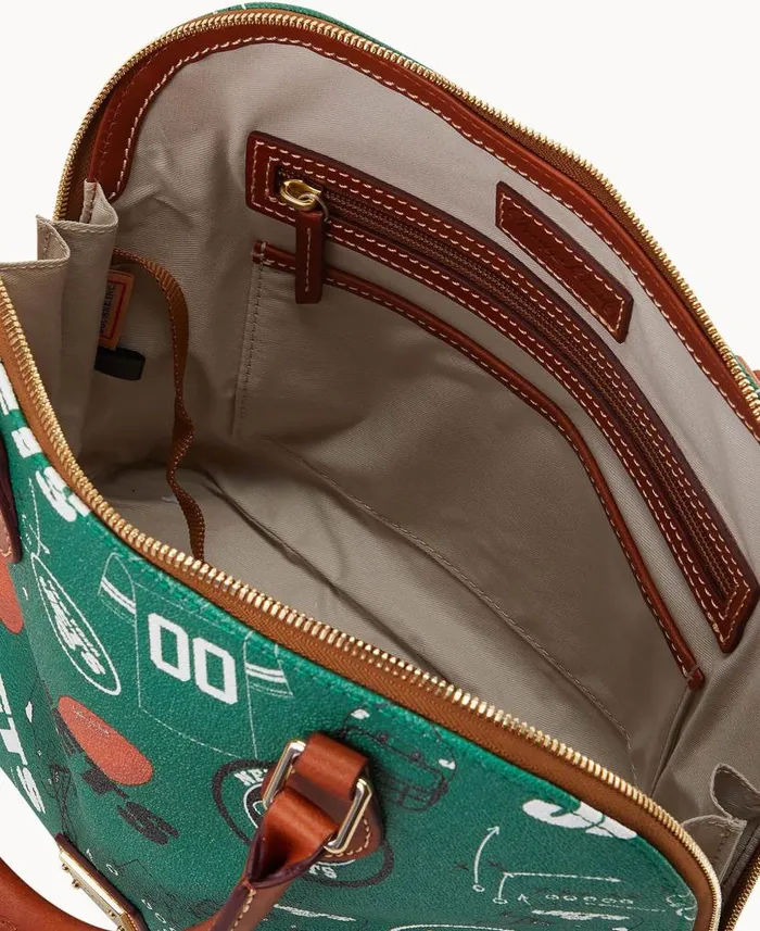 Dooney and Bourke NFL Jets Zip Zip Satchel Jets WomenMen Satchels