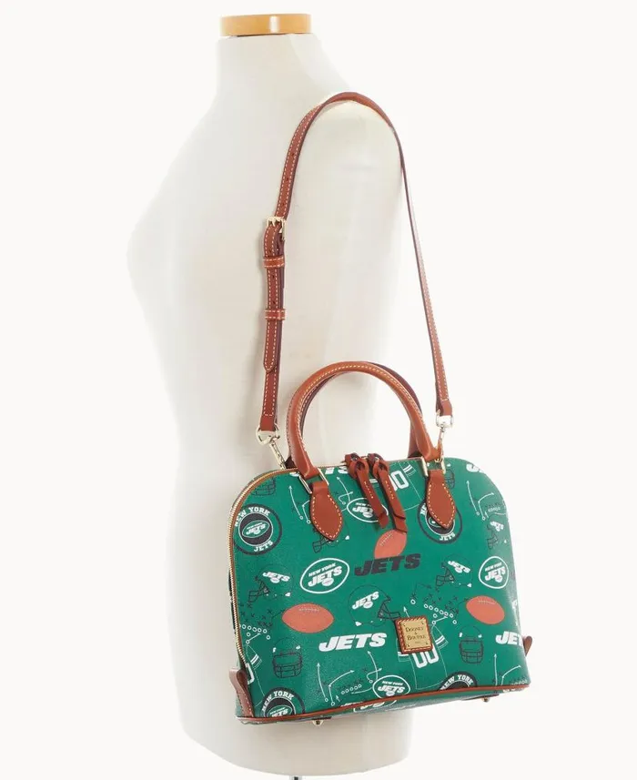 Dooney and Bourke NFL Jets Zip Zip Satchel Jets WomenMen Satchels