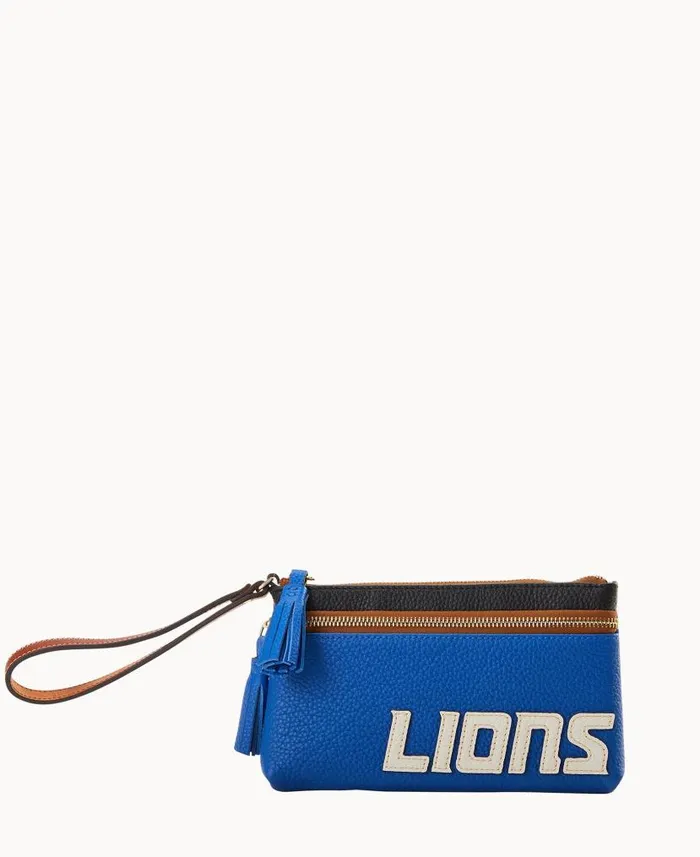 Dooney and Bourke NFL Lions Double Zip Wristlet Lions WomenMen Wallets