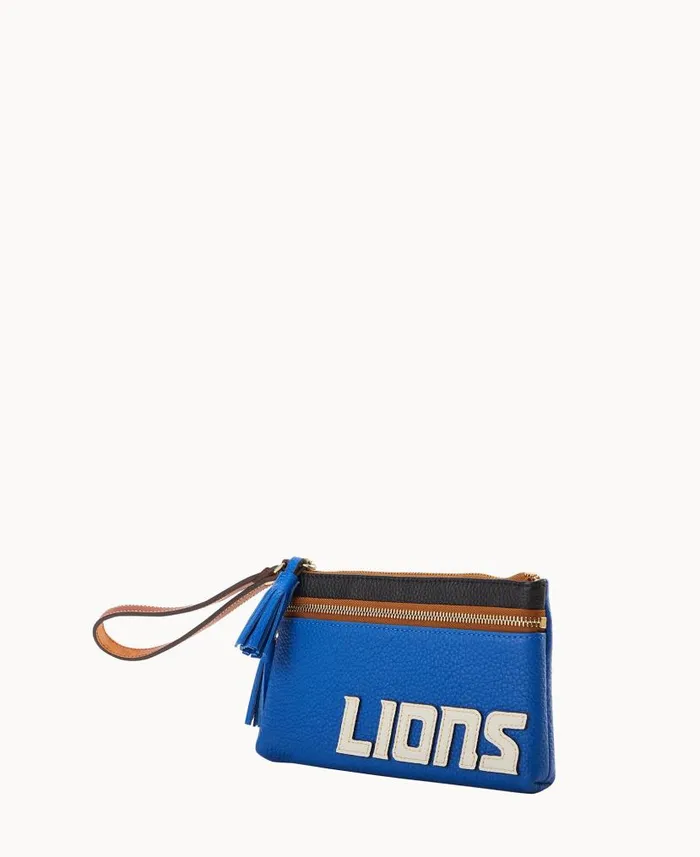 Dooney and Bourke NFL Lions Double Zip Wristlet Lions WomenMen Wallets