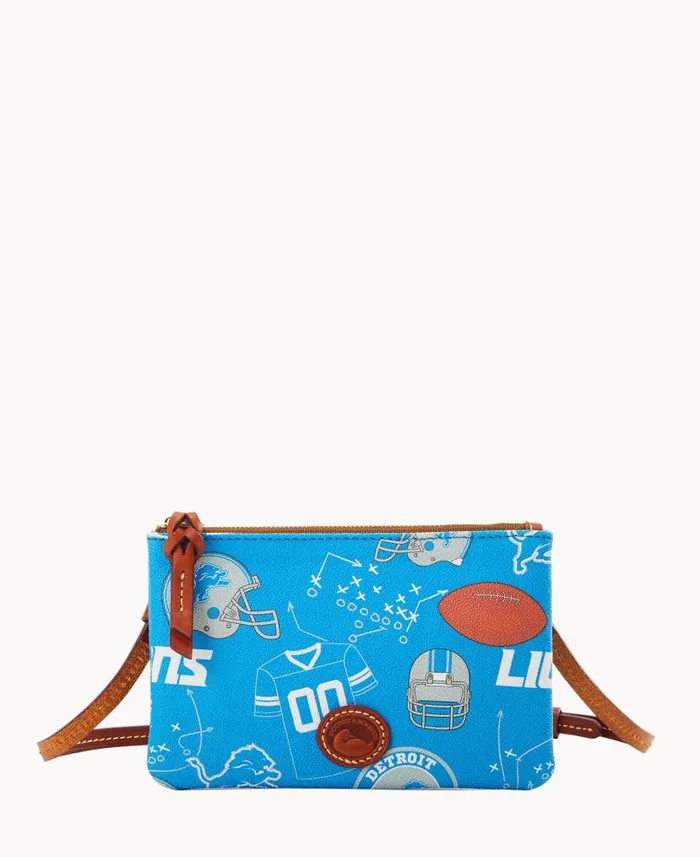Dooney and Bourke NFL Lions Top Zip Crossbody Lions WomenMen Crossbodies