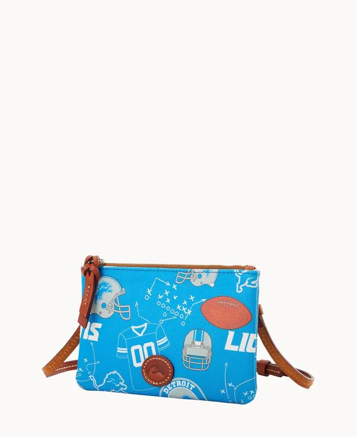 Dooney and Bourke NFL Lions Top Zip Crossbody Lions WomenMen Crossbodies