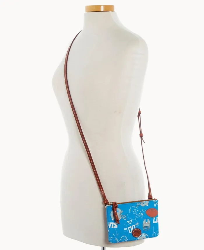 Dooney and Bourke NFL Lions Top Zip Crossbody Lions WomenMen Crossbodies