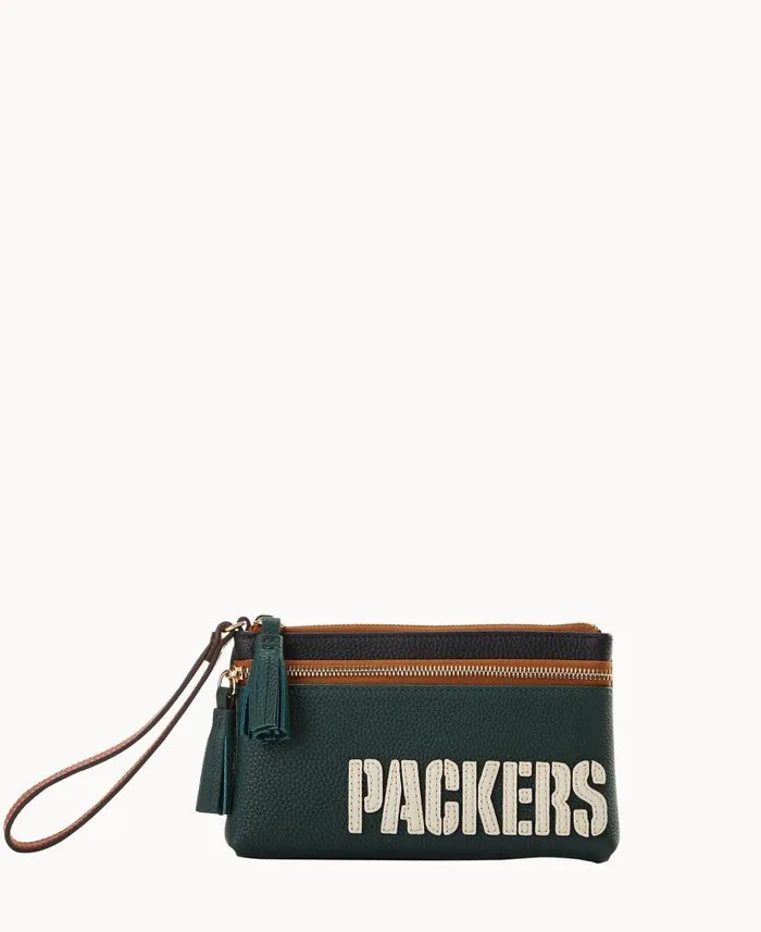Dooney and Bourke NFL Packers Double Zip Wristlet Packers WomenMen Wallets