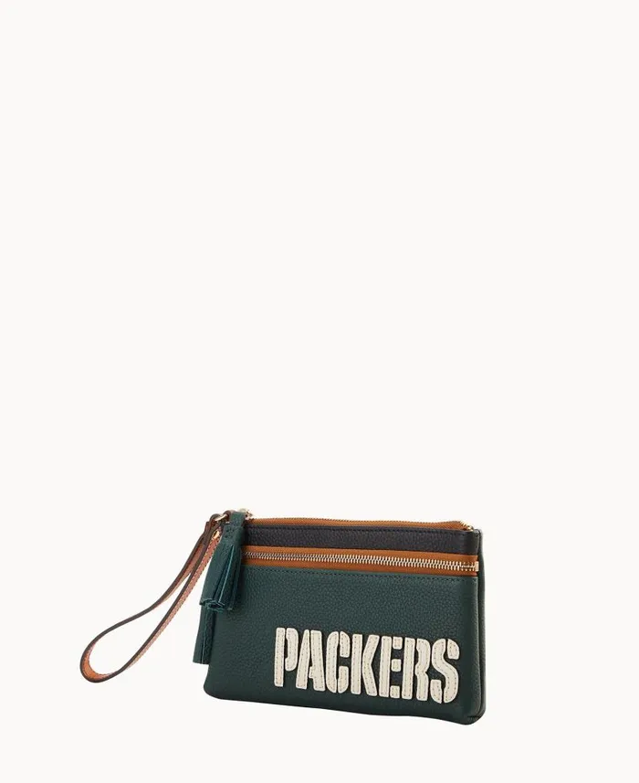 Dooney and Bourke NFL Packers Double Zip Wristlet Packers WomenMen Wallets