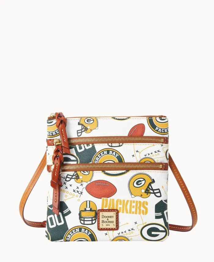 Dooney and Bourke NFL Packers N S Triple Zip Crossbody Packers WomenMen Crossbodies Dooney and Bourke NFL Packers N S Triple Zip Crossbody Packers WomenMen Crossbodies