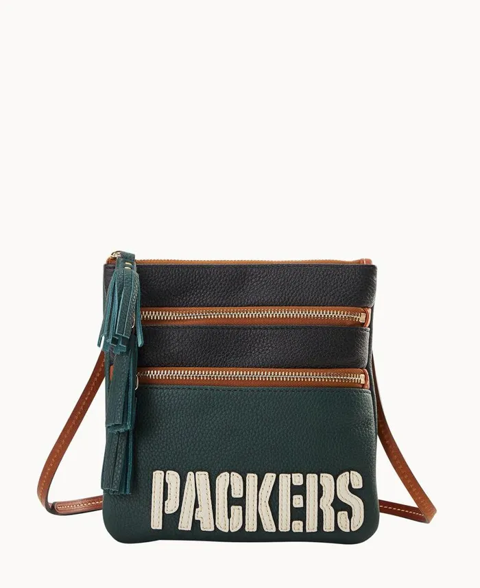 Dooney and Bourke NFL Packers Triple Zip Crossbody Packers WomenMen Crossbodies Dooney and Bourke NFL Packers Triple Zip Crossbody Packers WomenMen Crossbodies