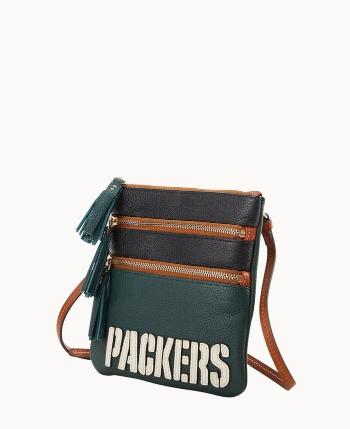 Dooney and Bourke NFL Packers Triple Zip Crossbody Packers WomenMen Crossbodies Dooney and Bourke NFL Packers Triple Zip Crossbody Packers WomenMen Crossbodies