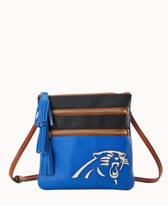 Dooney and Bourke NFL Panthers Triple Zip Crossbody Panthers WomenMen Crossbodies Dooney and Bourke NFL Panthers Triple Zip Crossbody Panthers WomenMen Crossbodies