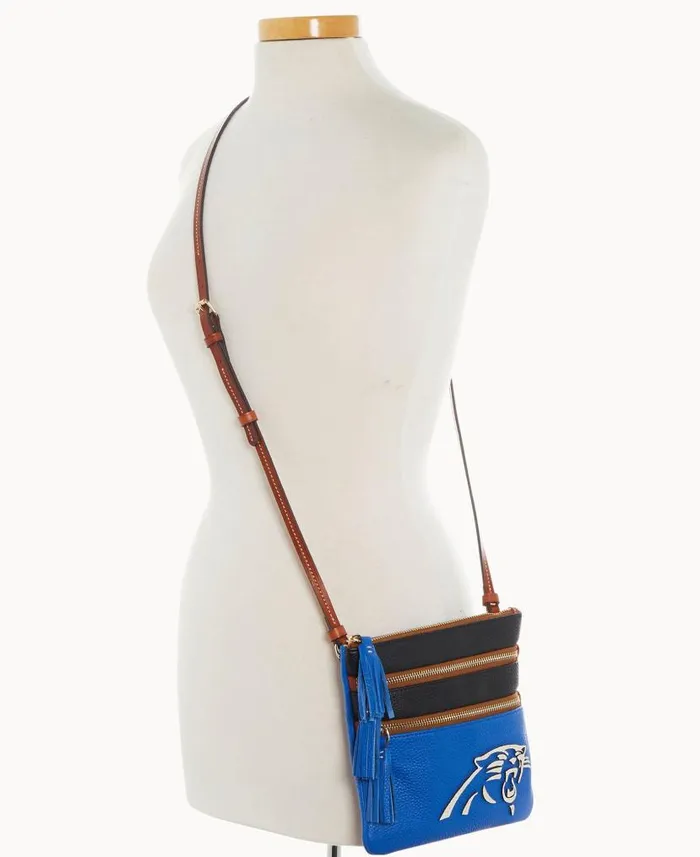 Dooney and Bourke NFL Panthers Triple Zip Crossbody Panthers WomenMen Crossbodies Dooney and Bourke NFL Panthers Triple Zip Crossbody Panthers WomenMen Crossbodies