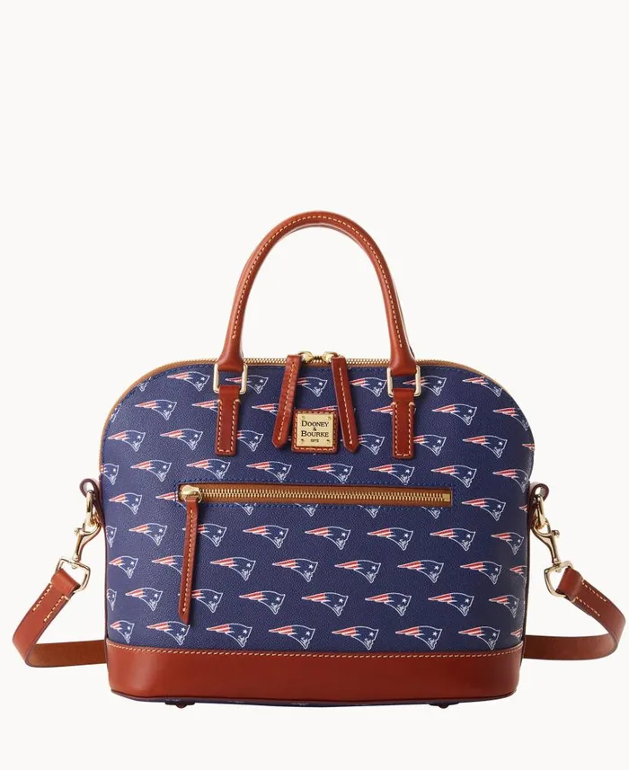Dooney and Bourke NFL Patriots Domed Zip Satchel Patriots WomenMen Satchels