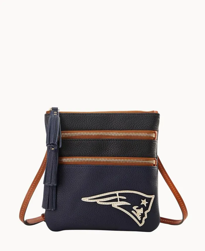 Dooney and Bourke NFL Patriots Triple Zip Crossbody Patriots WomenMen Crossbodies Dooney and Bourke NFL Patriots Triple Zip Crossbody Patriots WomenMen Crossbodies