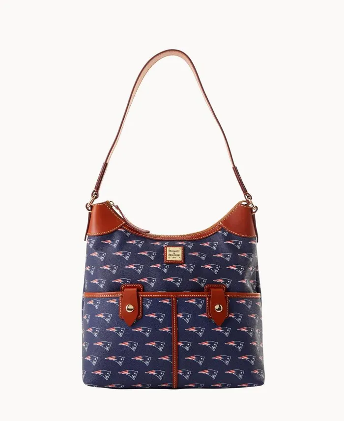 Dooney and Bourke NFL Patriots Zip Hobo Patriots WomenMen Shoulder Bags