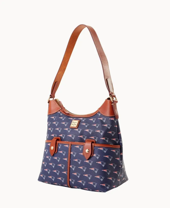 Dooney and Bourke NFL Patriots Zip Hobo Patriots WomenMen Shoulder Bags