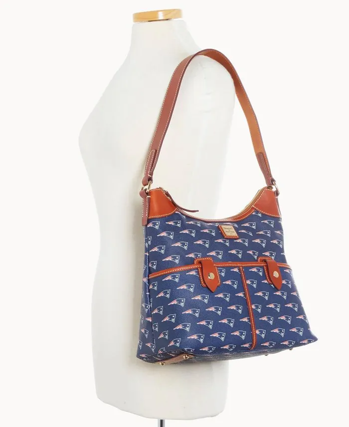 Dooney and Bourke NFL Patriots Zip Hobo Patriots WomenMen Shoulder Bags