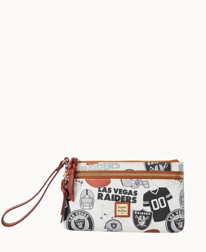 Dooney and Bourke NFL Raiders Double Zip Wristlet Las Vegas Raiders WomenMen Wallets Dooney and Bourke NFL Raiders Double Zip Wristlet Las Vegas Raiders WomenMen Wallets
