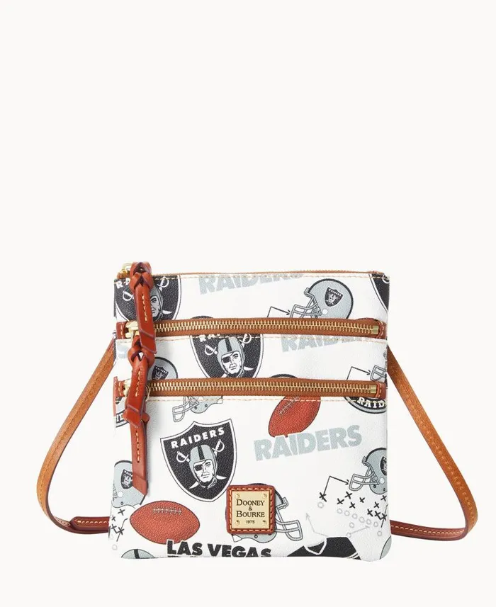 Dooney and Bourke NFL Raiders N S Triple Zip Crossbody Raiders WomenMen Crossbodies Dooney and Bourke NFL Raiders N S Triple Zip Crossbody Raiders WomenMen Crossbodies
